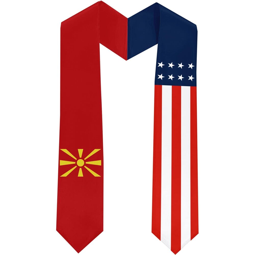 5475 Macedonia Flag International Students Graduation Sash Stole Scarves